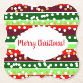 Red and Green Stripes Polka Dots Christmas  Untersetzer (Vorderseite)