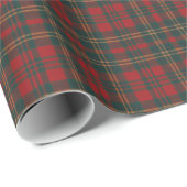 Red and Green Tartan Plaid Geschenkpapier (Rolleneckpunkt)