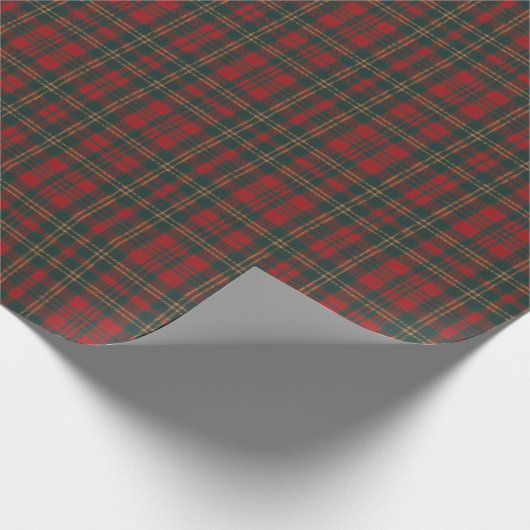 Red and Green Tartan Plaid Geschenkpapier (Ecke)