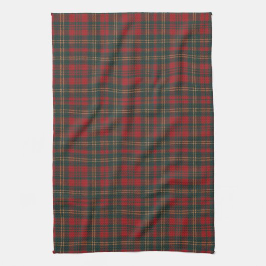 Red and Green Tartan Plaid Geschirrtuch (Vertikal)