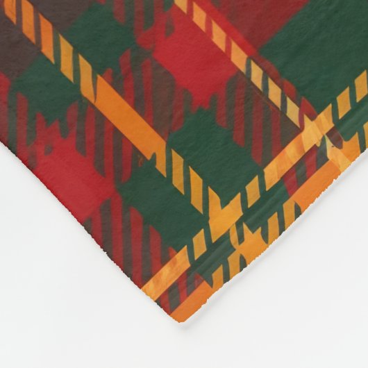 Red and Green Tartan Plaid Pattern Fleecedecke (Ecke)