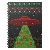 Red and Green UFO Traktor Beam Ugly Christmas Notizblock (Vorderseite)