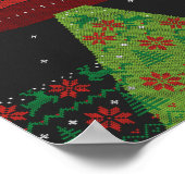 Red and Green UFO Traktor Beam Ugly Christmas Poster (Ecke)