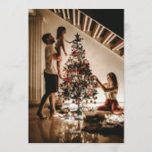 Red and Green Vintage Doodle Christmas Family Einladung (Rückseite)