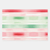 Red and Green Watercolor Christmas Geschenkpapier Set (Vorderseite 3)