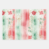 Red and Green Watercolor Christmas Geschenkpapier Set (Vorderseite)