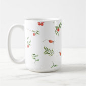 Red And Green Winter Berries & Leaves Illustration Kaffeetasse (Links)