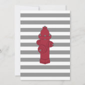 Red and Grey Fire Truck Einladung (Rückseite)