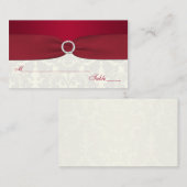 Red and Ivory Damask Placecards Platzkarte (Vorne/Hinten)