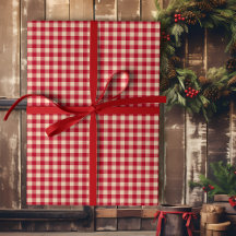 Red and Kraft Country Gingham Christmas
