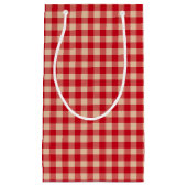 Red and Kraft Country Gingham Christmas  Kleine Geschenktüte (Vorderseite)