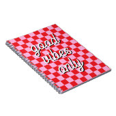 Red and Light Pink Checkered Notizblock (Rechte Seite)