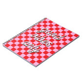 Red and Light Pink Checkered Notizblock (Linke Seite)