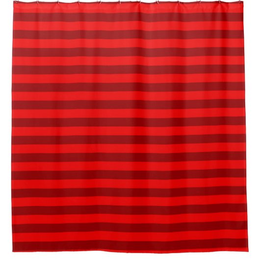 Red and Maroon Stripes Design Duschvorhang (Vorderseite)