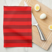 Red and Maroon Stripes Design Geschirrtuch (Viertel Falte)