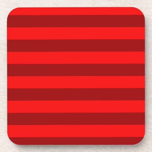 Red and Maroon Stripes Design Getränkeuntersetzer (Vorderseite)