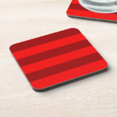 Red and Maroon Stripes Design Getränkeuntersetzer (Linke Seite)