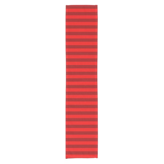 Red and Maroon Stripes Design Kurzer Tischläufer (Vorderseite)