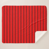 Red and Maroon Stripes Design Sherpadecke (Vorderseite (Horizontal))