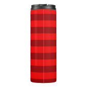Red and Maroon Stripes Design Thermosbecher (Rückseite)