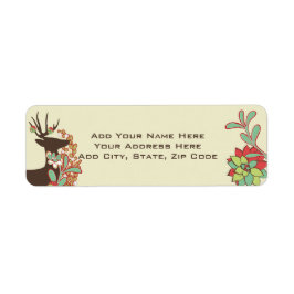 Red and Mint Deer Holiday Address Labels