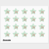Red and Mint Peace and Joliday Star Stickers (Blatt)