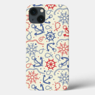 Red and navy background with anchor Case-Mate iPhone hülle