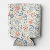 Red and navy background with anchor dosenkühler (Vorderseite)