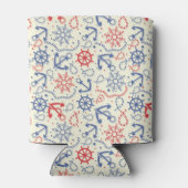 Red and navy background with anchor dosenkühler (Rückseite)