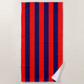 Red and Navy Blue Cabana Stripes  Strandtuch (Vorderseite)