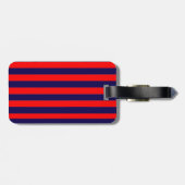 Red and Navy Blue Nautical Stripes  Gepäckanhänger (Rückseite horizontal)