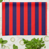 Red and Navy Blue Nautical Stripes  Geschirrtuch (Gefaltet)