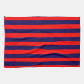 Red and Navy Blue Nautical Stripes  Geschirrtuch (Horizontal)