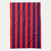 Red and Navy Blue Nautical Stripes  Geschirrtuch (Vertikal)