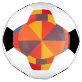Red and Orange Abstract Bullseye Soccer Ball (Gedreht)