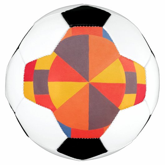 Red and Orange Abstract Bullseye Soccer Ball (Vorderseite)