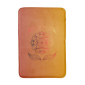 Red and Orange Ethereal Embers Floral Mandala Badematte (Vorderseite Vertikal)