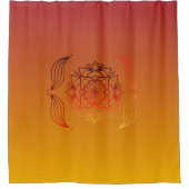 Red and Orange Floral Mandala Art Duschvorhang (Vorderseite)