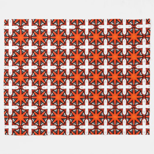 Red and orange geometric pattern fleecedecke (Vorderseite (Horizontal))