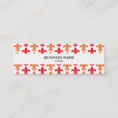 Red and Orange Lilie Pattern Mini Visitenkarte (Rückseite)