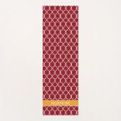 Red And Orange Trellis Pattern With Custom Name Yogamatte (Vorderseite)