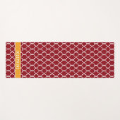 Red And Orange Trellis Pattern With Custom Name Yogamatte (Vorderseite (Horizontal))