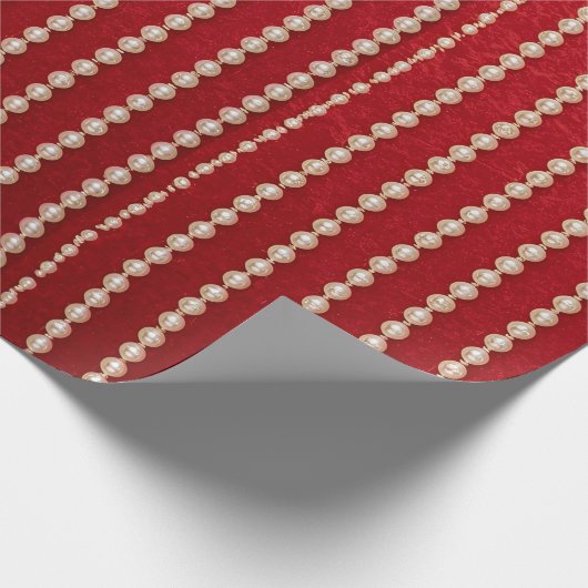 Red and Pearl Wrapping Paper Geschenkpapier (Ecke)