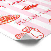 Red and Pink Baby Shower Thank you for coming Sign Poster (Ecke)