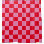 Red and Pink Checkered Duschvorhang (Vorderseite)