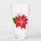 Red and Pink Christmas Poinsettia Glas (Rückseite)