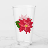 Red and Pink Christmas Poinsettia Glas (Vorderseite)