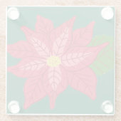 Red and Pink Christmas Poinsettia Glasuntersetzer (Rückseite)