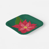 Red and Pink Christmas Poinsettia Pappteller (Gewinkelt)
