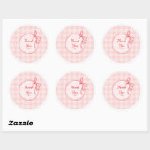 Red and Pink Coquette Thank You Circle Sticker (Blatt)